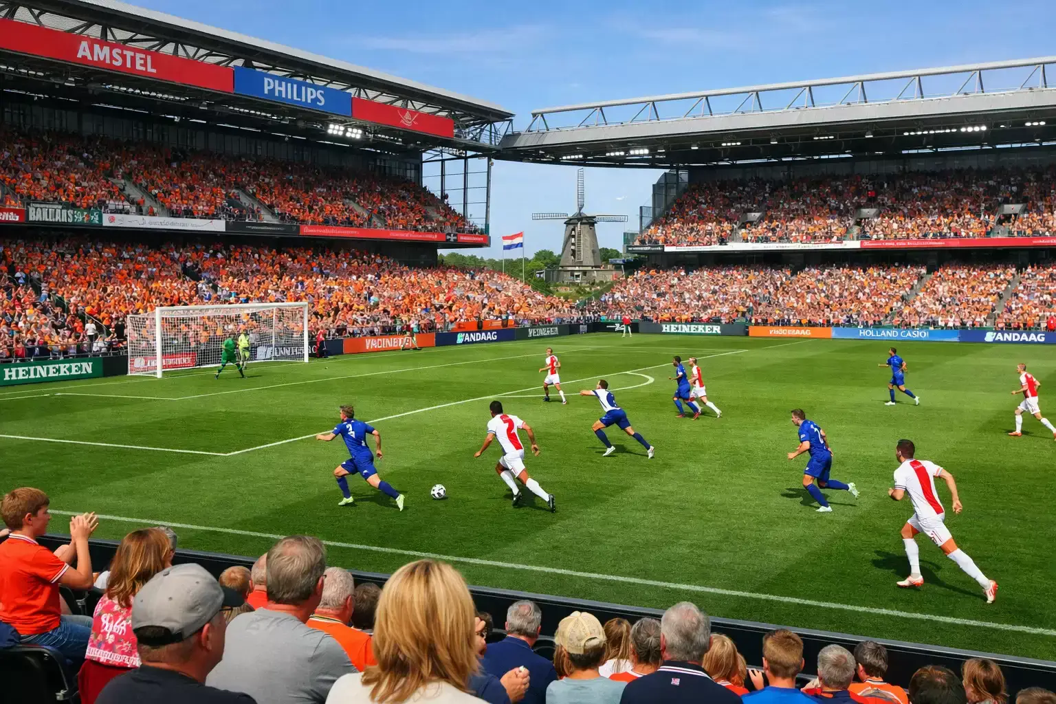 Nederlands voetbalstadion tijdens Eredivisie wedstrijd